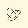 © Aalieff - Minimalist bird logo with clean lines and a simple dot eye.
