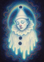 Wall Mural - surreal dreamy clown portrait wallpaper.
