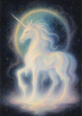 Wall Mural - mystical unicorn cosmic dreamscape.