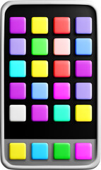 Vibrant 3D Button Arrangement on Device
