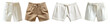 © pngforge - Four pairs of women's casual and formal shorts in cream and tan tones fashion transparent background