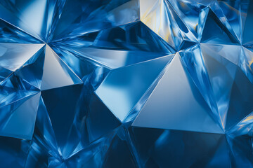 Wall Mural - abstract blue crystalline pattern sharp facets background