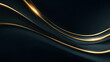 © izzyU - 金色の細身カーブが描かれたシックな黒背景