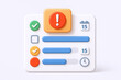 © Afza - Colorful 3D illustration of a task management interface with checkboxes and reminders.