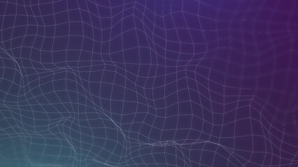 A digital abstract background with a grid pattern over a gradient of blue and purple colors.