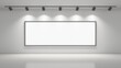 © RulArt - Billet press wall with blank banner. Mobile trade show booth white and blank. 3d render isolated on white background.