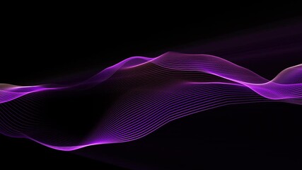 Abstract purple wave design with flowing lines on a dark backdrop