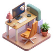 © BillalHossan - Modern desk setup isolated on transparent background
