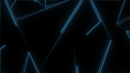 Wall Mural - Abstract neon blue lines create a dynamic geometric design on a dark background.