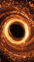 Wall Mural - Vertical video Abstract Cosmic Portal with Glowing Energy Trails on a Dark Background