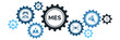 © David - Manufacturing Execution System (MES) Banner Vector Concept with Icons for Factory Automation, Production Management, Distribution, and Analysis