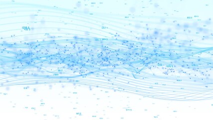 Wall Mural - abstract wave of digital data big data. cyberspace glowing particles technology and network backgrou