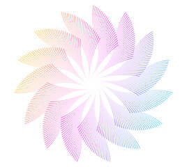 Wall Mural - design elements. wave of many purple lines circle ring with dots. abstract vertical wavy stripes on 