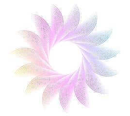 Wall Mural - design elements. wave of many purple dots circle ring. abstract vertical wavy stripes on white backg
