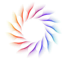 Wall Mural - design elements. wave of many purple dots circle ring. abstract vertical wavy stripes on white backg
