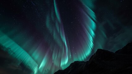 Wall Mural - Breathtaking Aurora Borealis Over Mountains