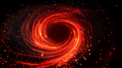 Wall Mural - Cosmic Red Swirl Black Hole, perfect for themes of science, mystery, the universe, and abstract power.