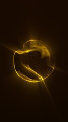 Wall Mural - A mesmerizing golden sphere of energy floats against a deep, dark backdrop, radiating light and power.