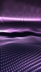 Wall Mural - An abstract composition of glowing purple dots in a dark space.