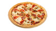 © Uncle-Ice - Delicious baked Italian pizza with pepperoni and mozzarella cheese on a white background