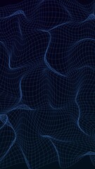 Wall Mural - Abstract blue grid pattern creating a dynamic and digital texture on a dark background.