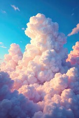 Wall Mural - Intricate, swirling cloudscapes painted across a vibrant, clear sky, evoking a sense of boundless imagination and ethereal beauty , abstract, dreamlike, fluffy