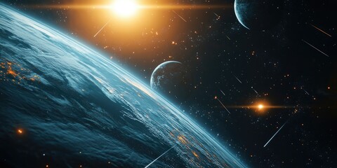 Wall Mural - a sleek, interactive ui for space missions, with glowing controls, 3d star maps, and real-time data 