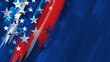 © Rajan - USA stars and stripes American flag background banner, grunge distressed rustic patriotic abstract vector illustration, Dark Blue pattern copy space for 4th of July, Christmas, Social Media, Sale Ads