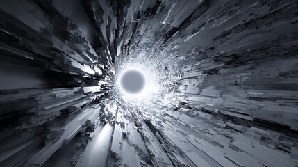 Canvas Print - abstract fractal tunnel background with a mesmerizing swirl of light and shadow, creating a sense of