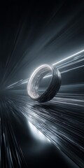 Canvas Print - abstract futuristic background with glowing circle and lines, creating a dynamic and modern design f