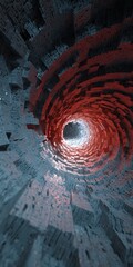 Canvas Print - futuristic tunnel with dynamic motion and energy, a mesmerizing abstract background with geometric s