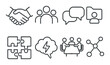 © Soliannikov Yevhenii - Business collaboration icons set featuring communication and teamwork symbols