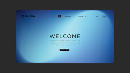 Modern website design showcasing a welcoming landing page with gradient background and simple navigation