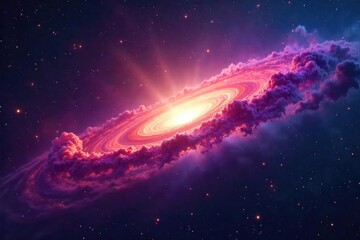Wall Mural - Vibrant Nebula Swirling A Breathtaking Cosmic Dance of Gas and Dust Illuminated by Distant Stars, Perfect for Science, Astronomy, Fantasy, and Design Projects