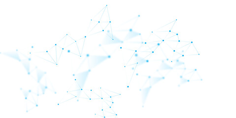 Wall Mural - blue white abstract polygon connection mesh digital technology futuristic communication high tech co