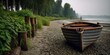 © BrandwayArt - Rowboat on rocky shore at puget sound