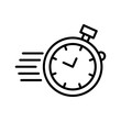 © Muhammad - Fast response time clock vector symbol. quick, rush or faster work service icon. rapid delivery symbol.