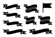 © ThephotoLab - Collection of Black Ribbon and Flag Icons on White Background