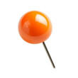 © Newman - Bright orange push pin with glossy spherical head and metallic needle on transparent background