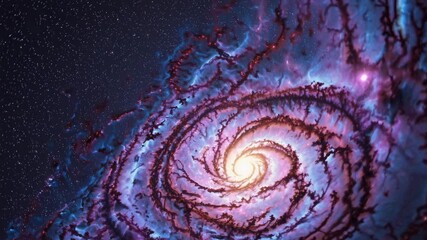 Wall Mural - a mesmerizing cosmic spiral galaxy, captured in a wide-angle shot. the vibrant colors and depth crea