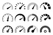 © stock Alom - Collection of Twelve Black Speedometer and Gauge Icons