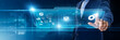 © Theyone - Businessman touching KPI on digital screen, performance metrics, productivity tracking, goal monitoring, data-driven insights, team evaluation, business analytics, strategic planning