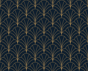 Wall Mural - abstract seamless pattern with art deco floral element. geometric vector background.
