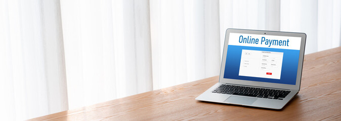 Wall Mural - Online payment platform for modish money transfer on the internet netowrk