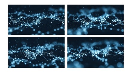 Digital Network Grid: A dynamic array of interconnected digital nodes, forming a complex network of data flow, visualized in a striking display of interconnected digital components.
