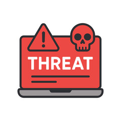 red threat screen flat icon color vector on white background
Vector color flat icon on white background