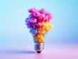 © MD - Explosion of Vibrant Colors Bursting Out of a Light Bulb Idea Concept