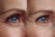 © LimeSky - Woman s eye wrinkles before and after therapy