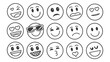 © Ferdou - Set of different emoji faces collection of cartoon expressions, emotions, and feelings vector illustration of funny and cute characters