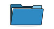 © Arsaka  Saka - Vector illustration depicting a blue file folder icon on a clean white background signifying digital organization, archiving, and data management